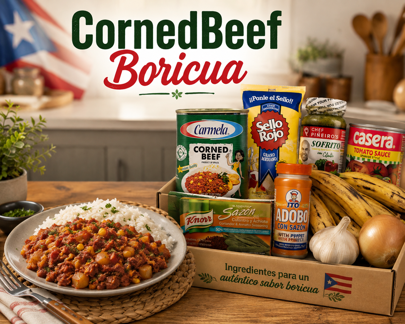 CornedBeef Boricua con Shipping Incluido