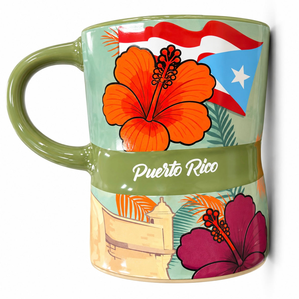 Taza Greca Boricua Flor Maga