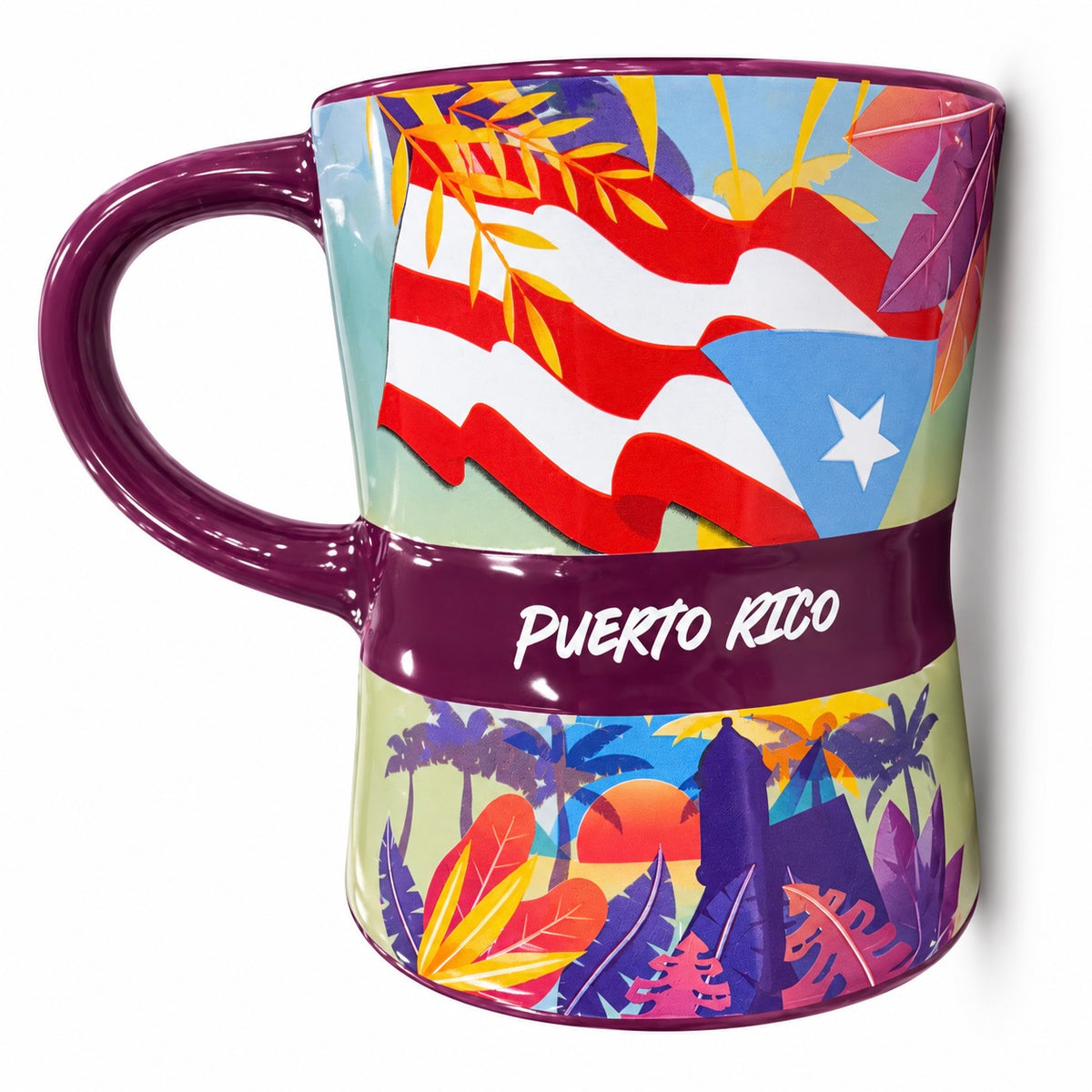 Taza Greca Boricua bandera tropical