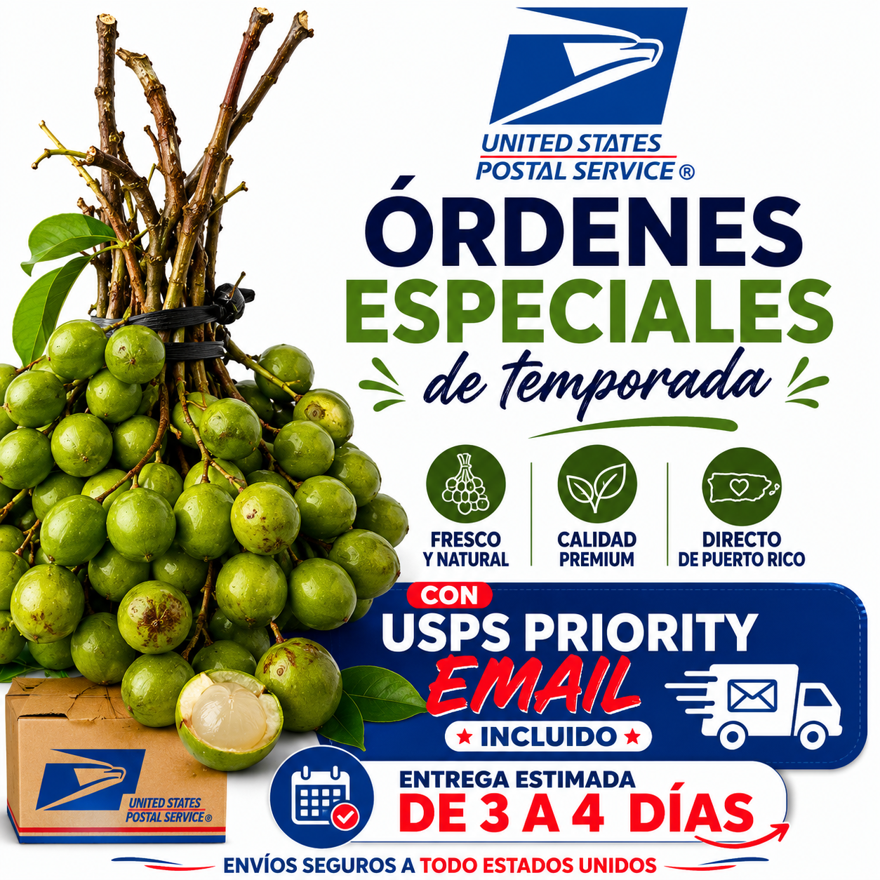 Orden Especial Personalizada Quenepas 7 libras USPS