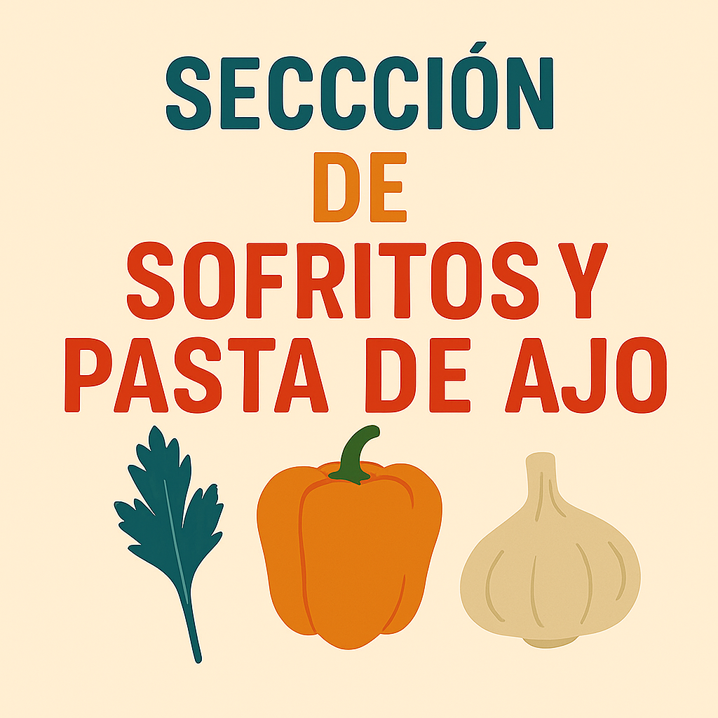 Sección de sofritos y ajo molido