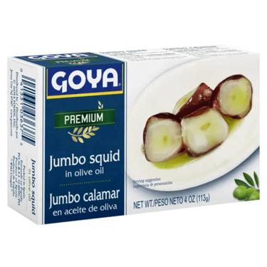 CALAMAR JUMBO EN ACEITE DE OLIVA GOYA 4 Oz.