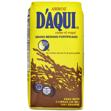 D AQUI ARROZ GRANO MEDIANO 3 LB