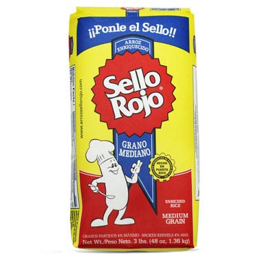 ARROZ GRANO MEDIANO SELLO ROJO 3 LB