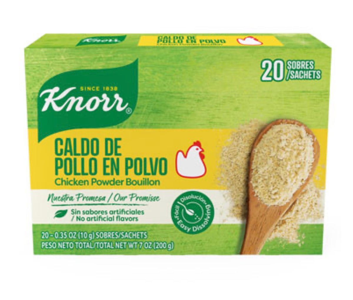 kNORR CALDO DE POLLO EN POLVO  20 CT