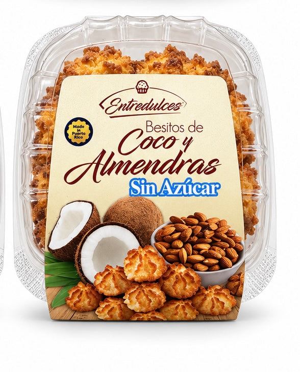 BESITOS DE COCO Y ALMENDRA SIN AZÚCAR  ENTREDULCES