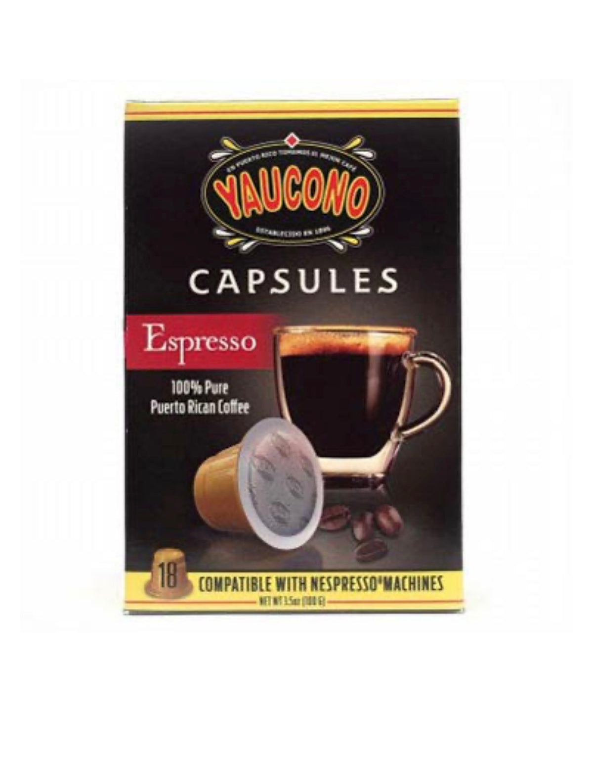 YAUCONO CAPSULES EXPRESSO 18CT 3.5 OZ