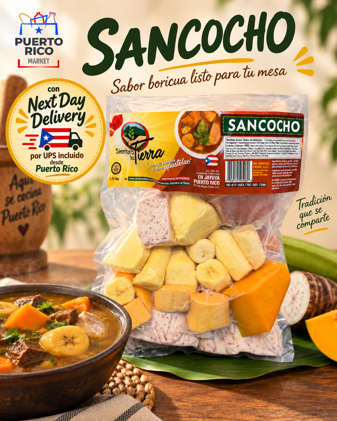 2 SANCOCHO MIX BAGS con NEXT DAY DELIVERY POR UPS incluido