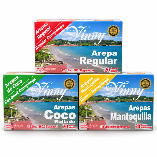 Variedad de Arepas de Vinny Rest. (3 cajas de 20) + Envío Next Day Delivery