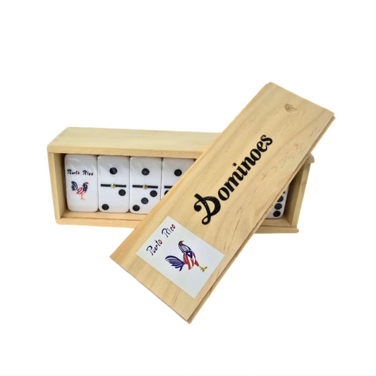 Set de Dóminos en Caja de Madera  de Puerto Rico