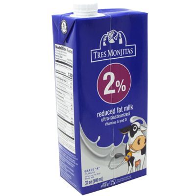 TRES MONJITAS LECHE UHT 2%  32 OZ